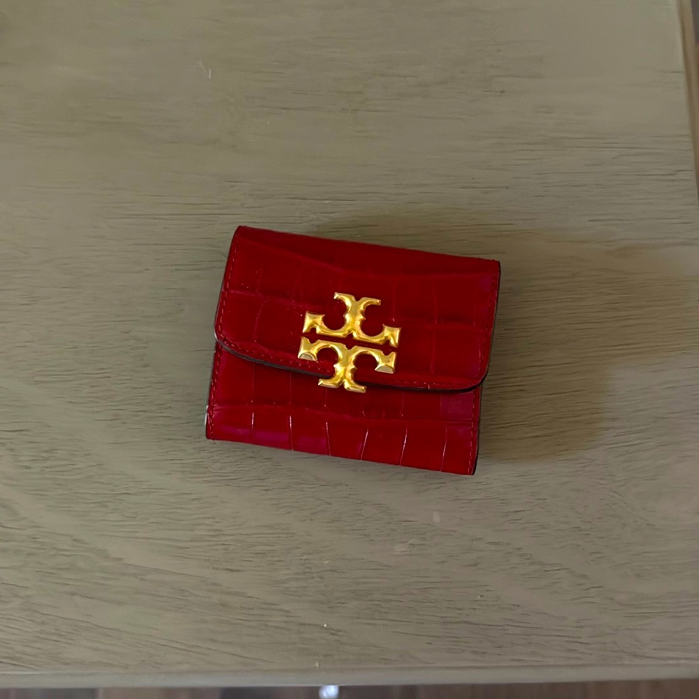 Tory Burch Burgundy small card holder/wallet Purchased from Tory Burch website.